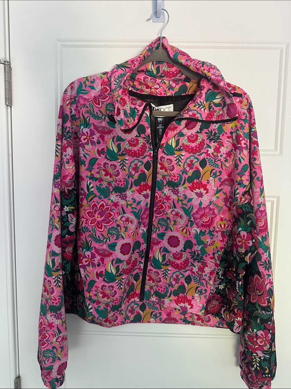 Beach Riot Casen Jacket - Passion Pink Floral Zip-Up Bomber Jacket - Never Worn